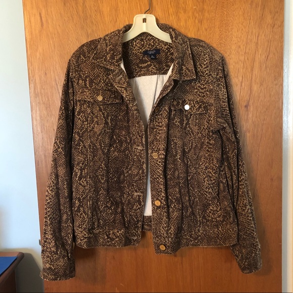 Vintage Chaps denim jean jacket with snake print - Picture 3 of 12